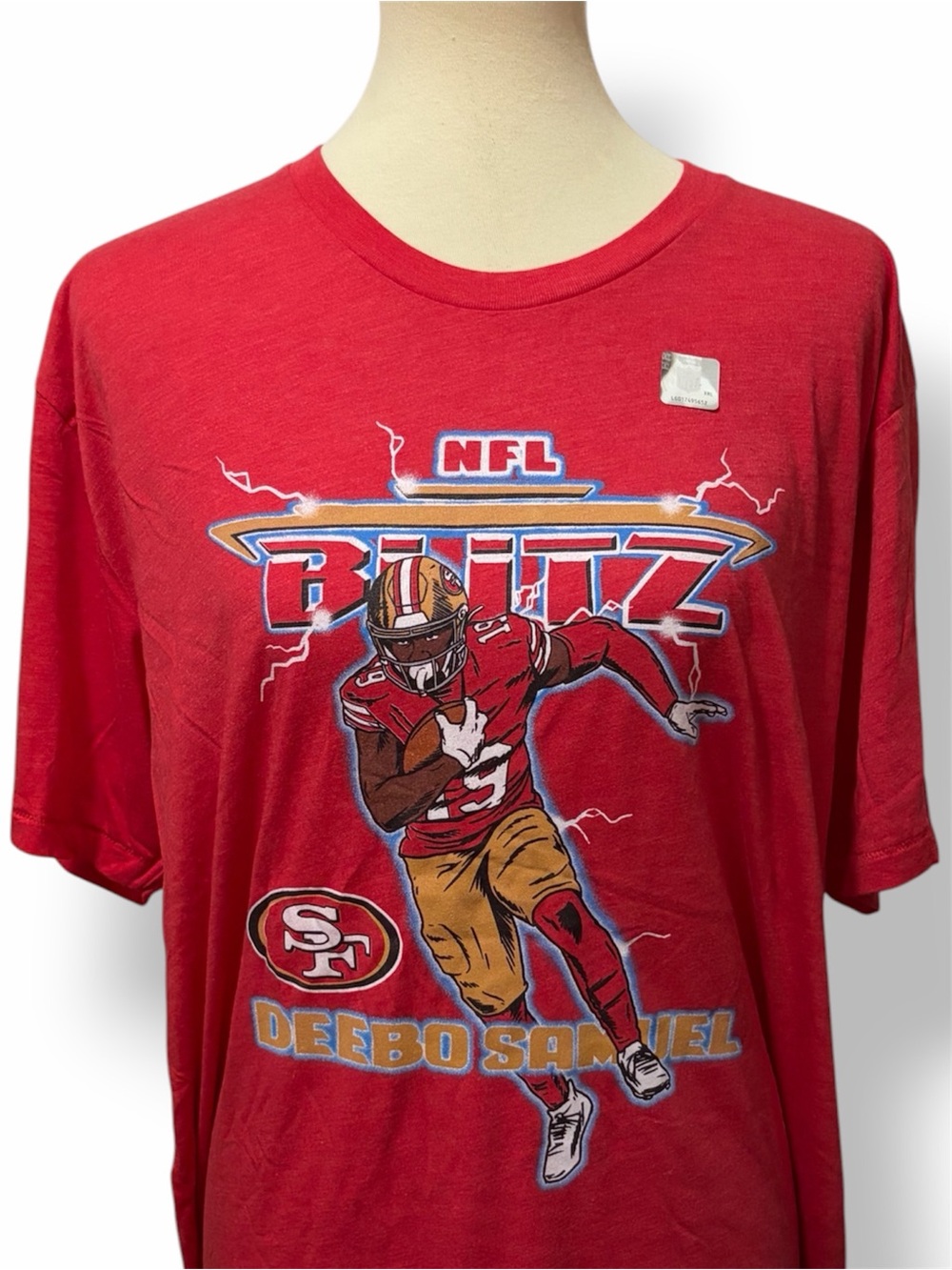 Homage Blitz Deebo Samuel San Francisco 49ers Forty Niners NFL Red XL Tee NWOT
